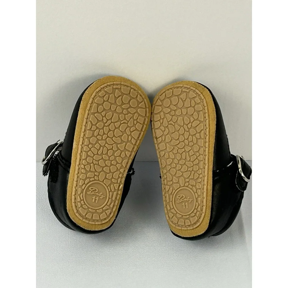 Baby Toddler Girls Black Mary Jane T Strap Shoes Size 11 Soft Sole Classic